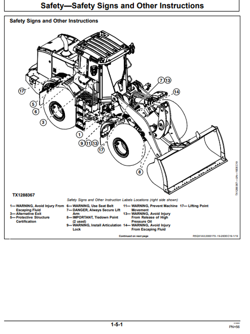 John Deere 644L 4WD Loader Operator Manual OMT426945X19