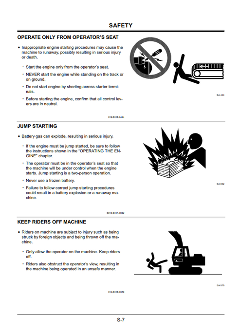 John Deere Hitachi Zaxis 230, 230LC, 240H 240LCH, 270, 270LC Excavator Operator Manual EM1HD11