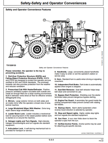 John Deere 744 X 4WD Loader Operator Manual OMT498145X019