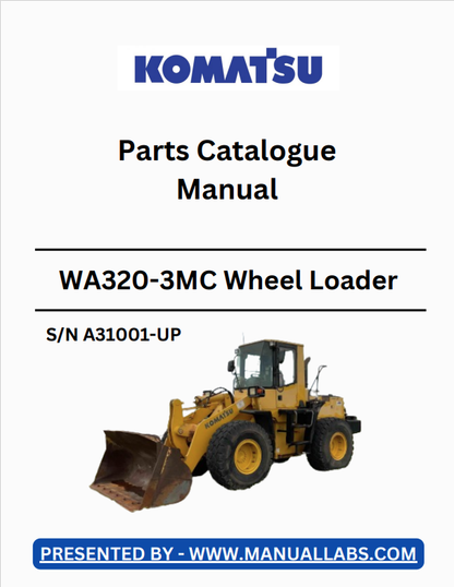 Komatsu WA320-3MC Wheel Loader Sn A31001-Up Parts Catalogue Manual - PDF File