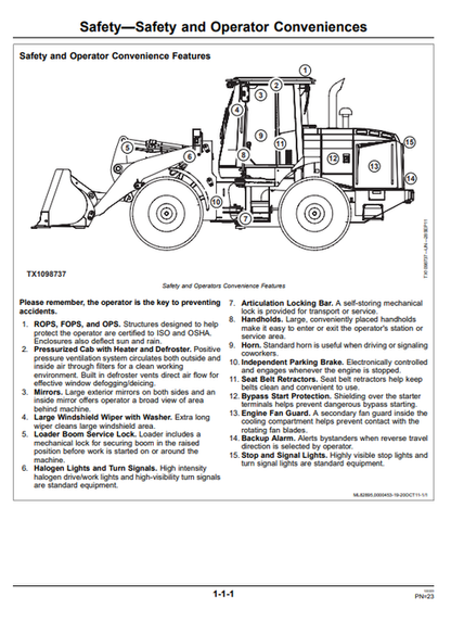 John Deere 624K 4WD Loader Operator Manual OMT260575