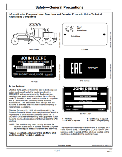 John Deere 550K And 650K Crawler Dozer Operator Manual OMT356886X19
