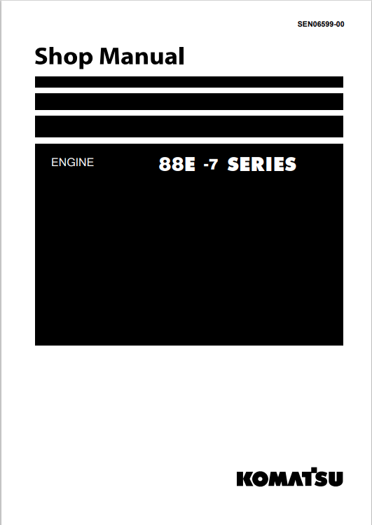 Komatsu 3D88E-7, 88E-7 Series Engine Shop Manual SEN06599-00 - PDF File