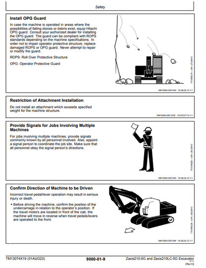 John Deere Hitachi Zaxis 210-5G AND 210LC-5G Hydraulic Excavator Operation & Test Technical Manual TM13074X19