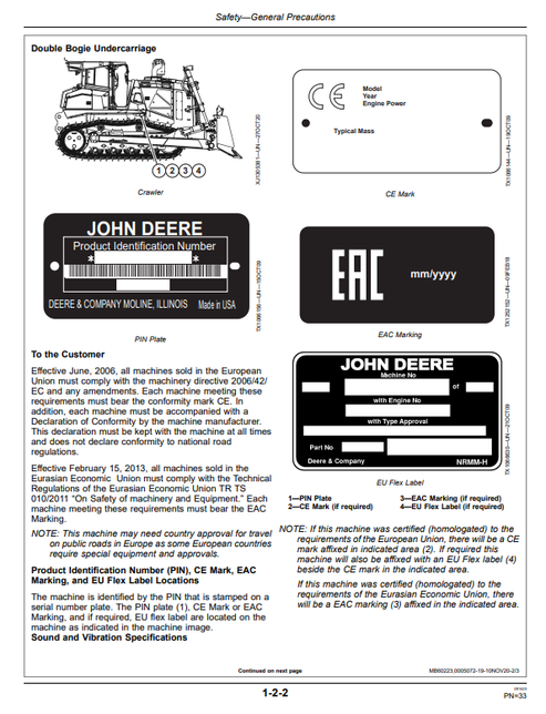 John Deere 1050K Crawler Dozer Operator Manual OMT312911X19