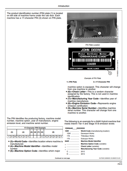 John Deere 644K Hybrid 4WD Loader Operator Manual OMT276750