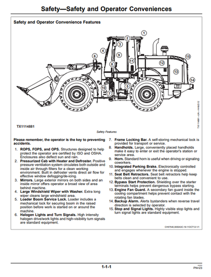 John Deere 644K Hybrid 4WD Loader Operator Manual OMT276750