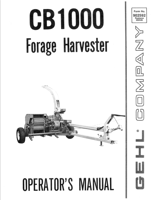 GHEL CB 1000 FORAGE HARVESTER OPERATOR MANUAL 902592 - PDF