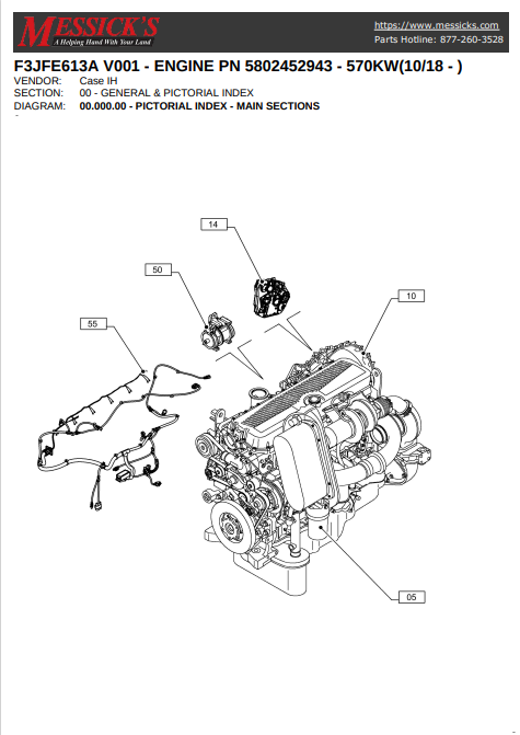 New Holland V001 Engine F3JFE613A Parts Catalogue Manual PN 5802452943 PDF