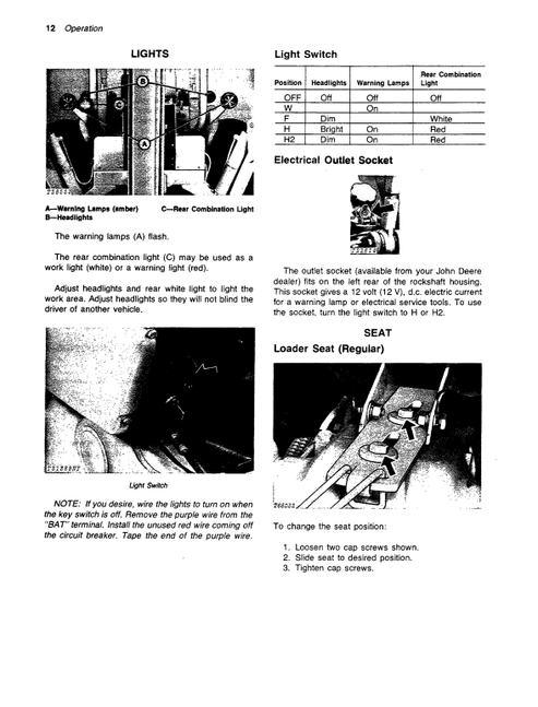 302A Backhoe Loader Operator Manual OMT72112 PDF