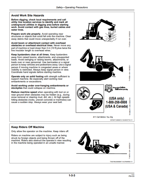 310K Backhoe Loader Operator Manual OMT305688 PDF