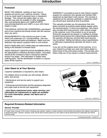 310 G Backhoe Loader Operator Manual OMT494837X019 PDF