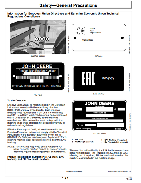 315SL Backhoe Loader Operator Manual OMT358715X19 PDF