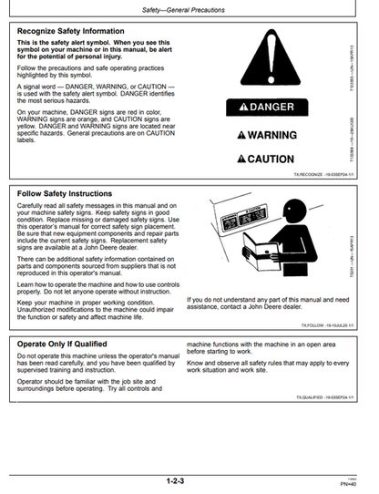 320 P Backhoe Loader Operator Manual OMT475667X019 PDF