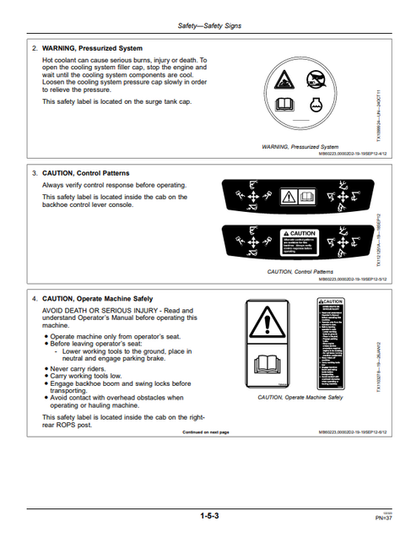 325K Backhoe Loader Operator Manual OMT304358 PDF