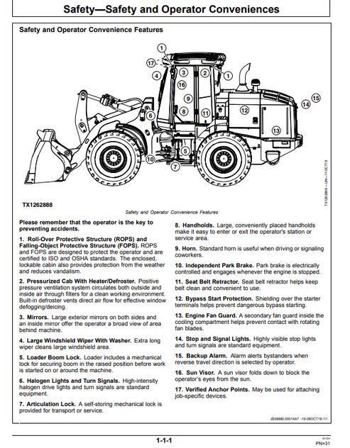 John Deere 544L 4WD Loader Operator Manual OMT406388X19