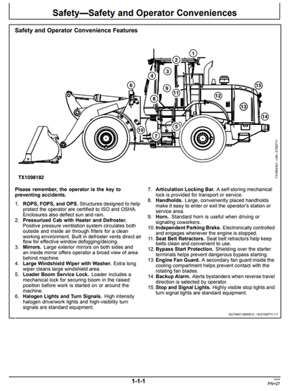 John Deere 724K 4WD Loader Operator Manual OMT344180