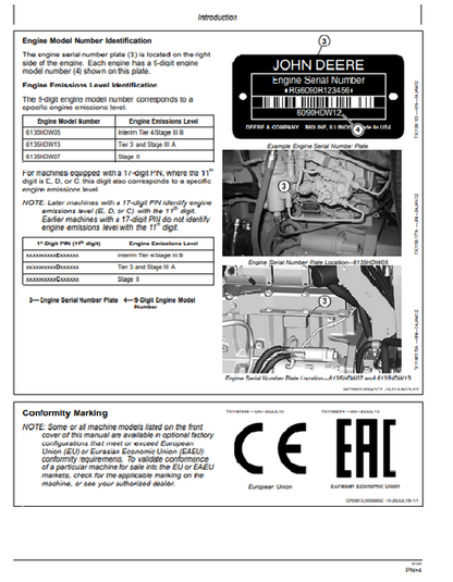 John Deere 370E, 410E And 460E Articulated Dump Truck Operator Manual OMT284806
