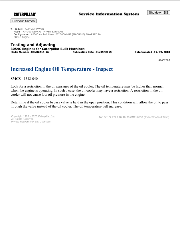 Caterpillar Cat AP300 Asphalt Paver Service and Repair Manual PDF | S/N BZY00001