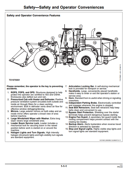 John Deere 744K 4WD Loader Operator Manual OMT260548