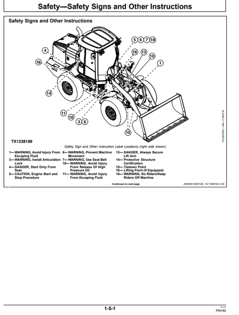 John Deere 544K-II 4WD Loader Operator Manual OMT386124X19