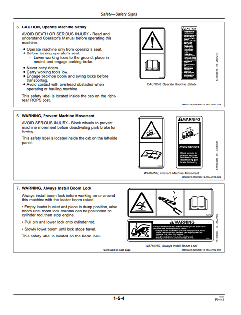 710K Backhoe Loader Operator Manual OMT304357 PDF