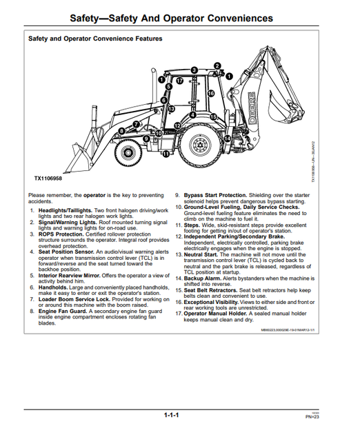 710K Backhoe Loader Operator Manual OMT307770 PDF