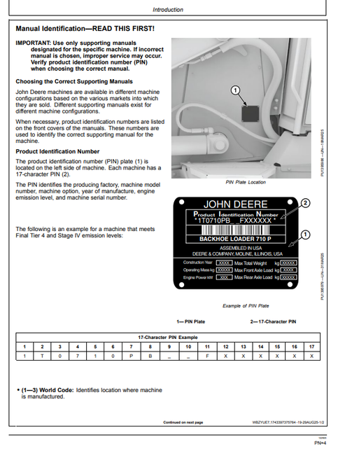 710 P Backhoe Loader Operator Manual OMT494849X019 PDF