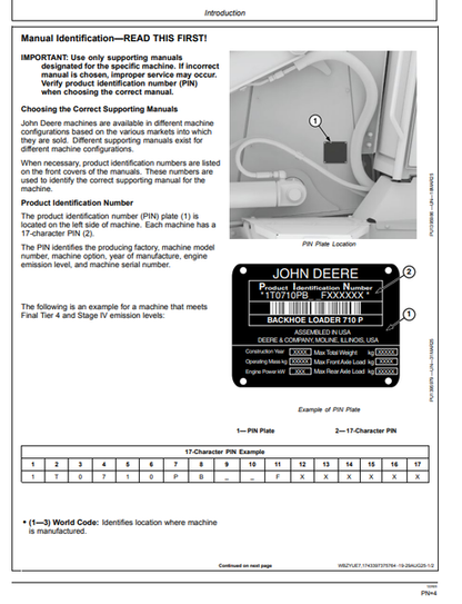 710 P Backhoe Loader Operator Manual OMT494849X019 PDF