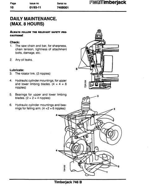 746B Harvester Head Operator Manual F027724 PDF