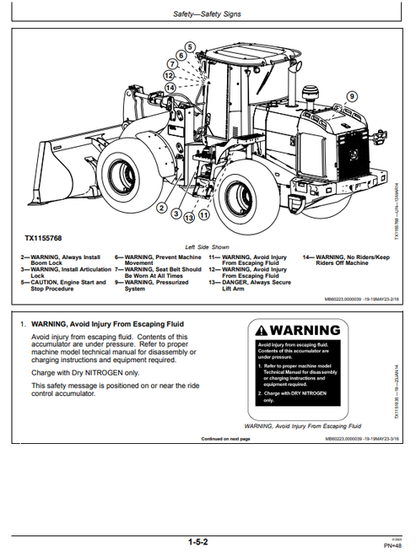 John Deere 624K 4WD Loader Operator Manual OMT346594X19