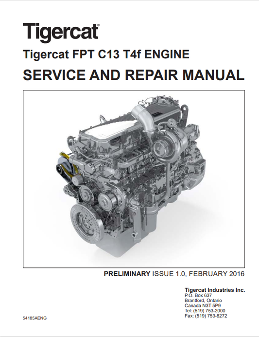 Tigercat FPT C13 T4F Engine Service And Repair Manual 60213AENG