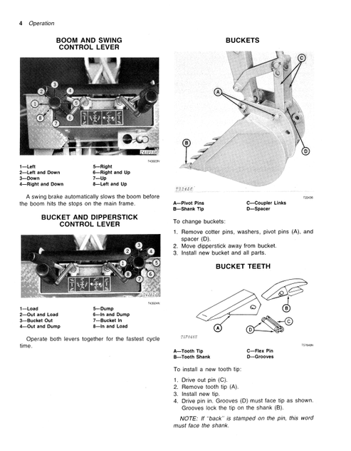 9250A, 9450 And 9550 Backhoe Operator Manual OMT73799 PDF