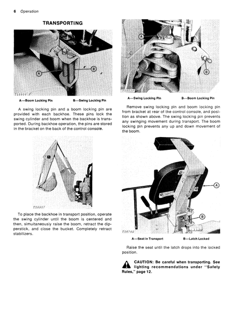 9250 Backhoe For JD350-B And JD450-B Crawler Operator Manual OMT40349 PDF