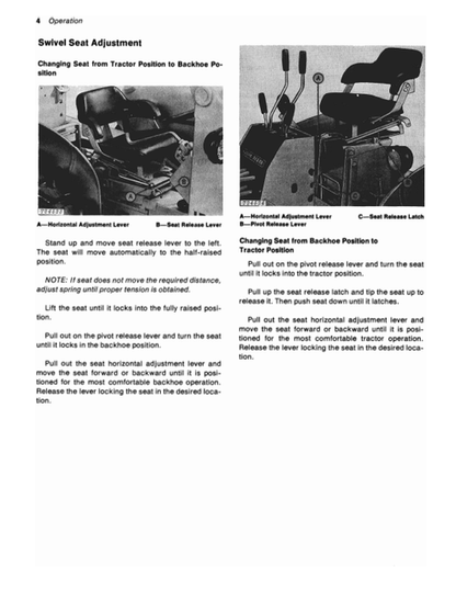 9250 Backhoe Operator Manual OMT39490 PDF