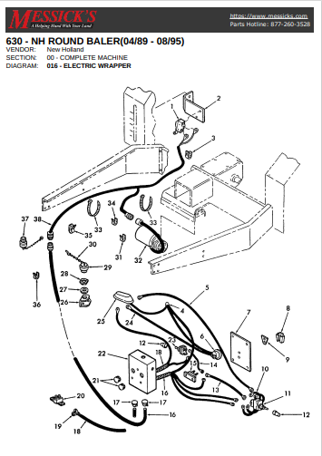 New Holland 630-NH Round Baler Parts Catalogue Manual 04/89-08/95 PDF