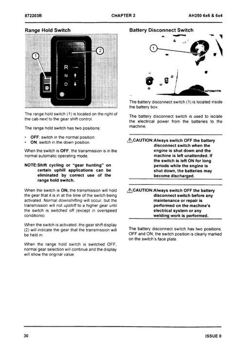 AH250 6X4 6X6 Articulated Dump Truck Manual PDF