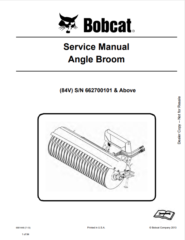 BOBCAT 84V ANGLE BROOM SERVICE MANUAL 6901448 PDF