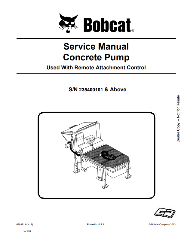 BOBCAT CONCRETE PUMP SERVICE MANUAL 6903713 PDF