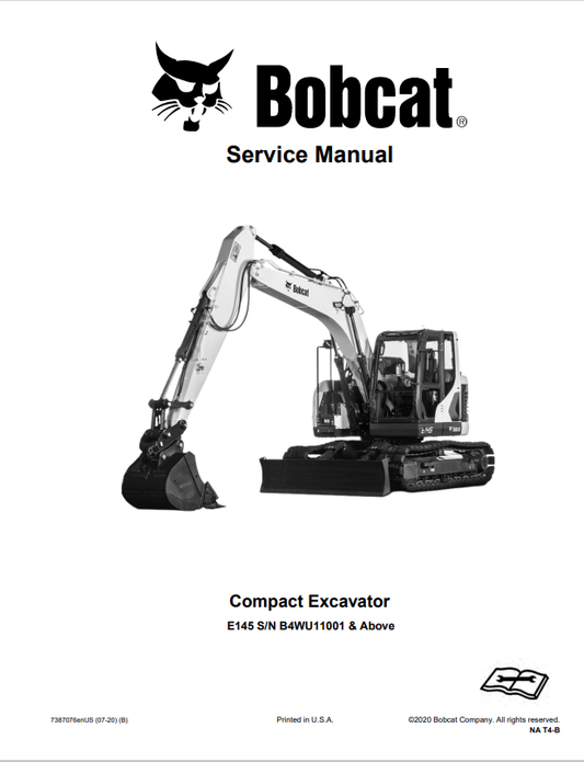 BOBCAT E145 COMPACT EXCAVATOR SERVICE MANUAL 7387076 PDF