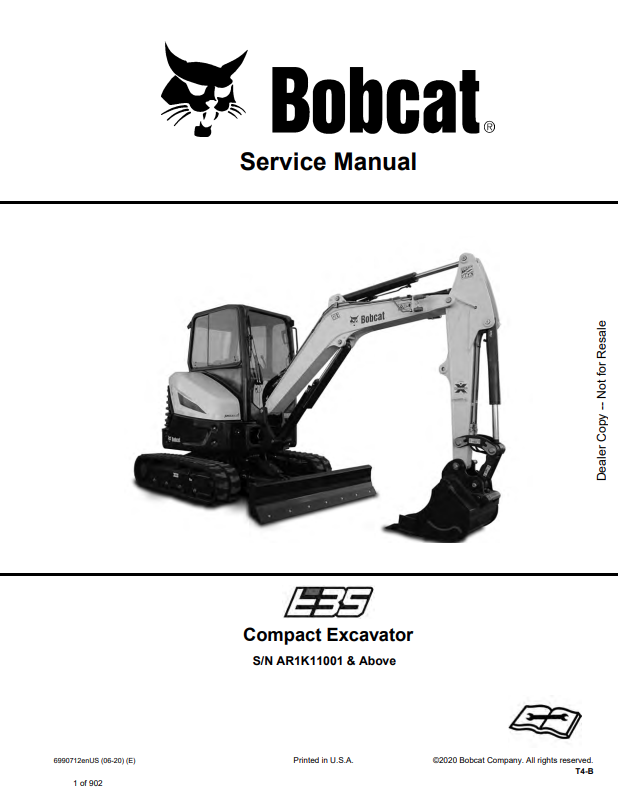 BOBCAT E35 COMPACT EXCAVATOR SERVICE MANUAL 6990712 PDF