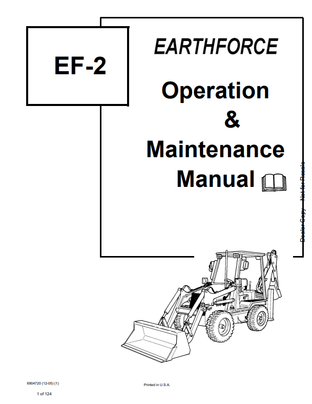 BOBCAT EARTHFORCE EF-2 BACKHOE LOADER OPERATION AND MAINTENANCE MANUAL 6904720 PDF