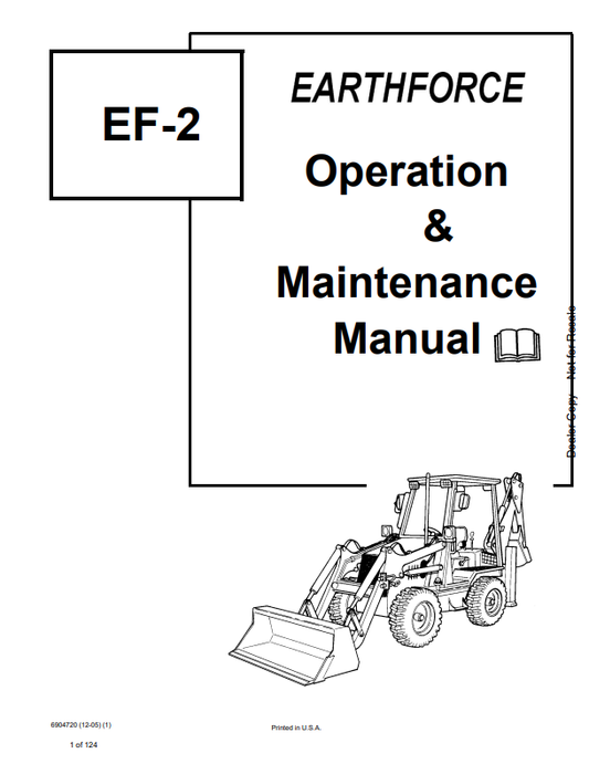 BOBCAT EARTHFORCE EF-2 BACKHOE LOADER OPERATION AND MAINTENANCE MANUAL 6904720 PDF