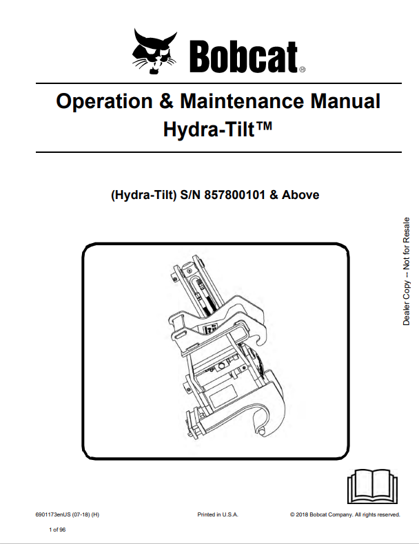 BOBCAT HYDRA-TILT OPERATION AND MAINTENANCE MANUAL 6901173 PDF