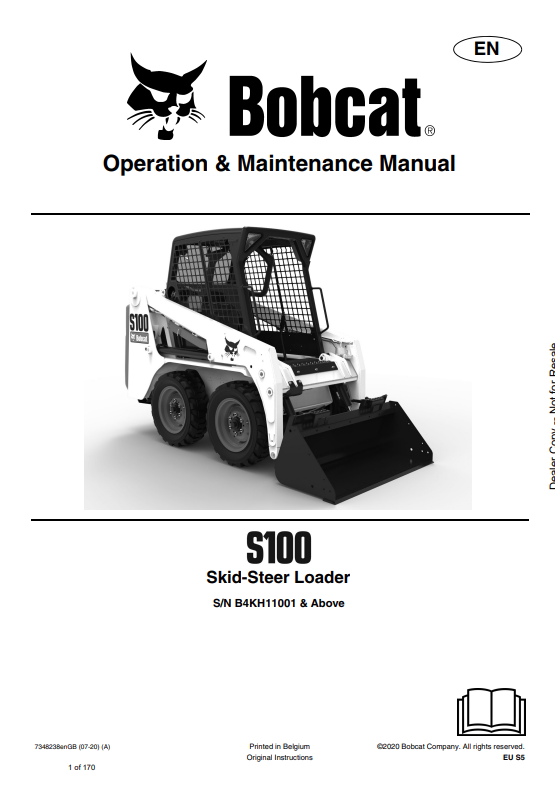 BOBCAT S100 SKID STEER LOADER OPERATION AND MAINTENANCE MANUAL 7348238 PDF
