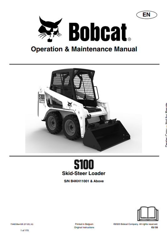 BOBCAT S100 SKID STEER LOADER OPERATION AND MAINTENANCE MANUAL 7348238 PDF