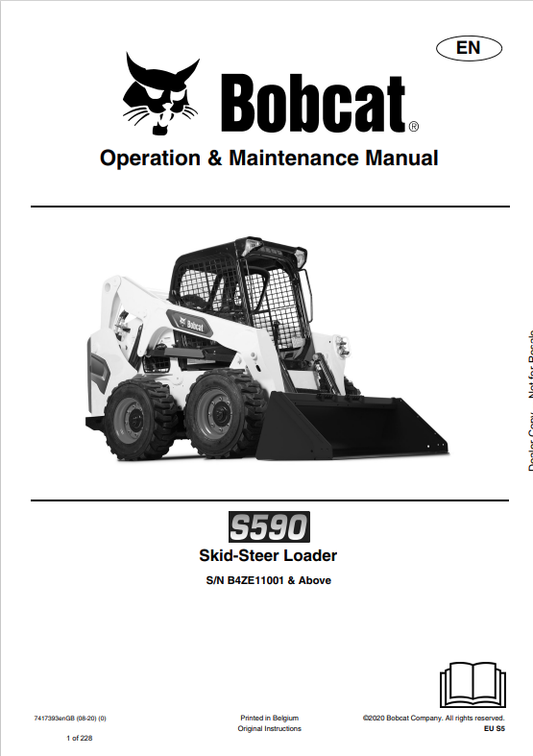 BOBCAT S590 SKID STEER LOADER OPERATION AND MAINTENANCE MANUAL 7417393 PDF