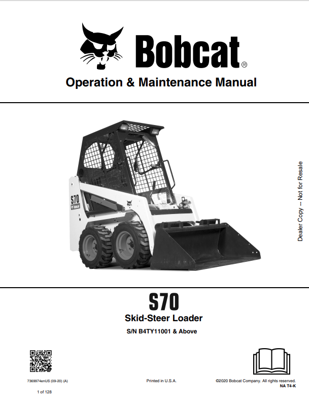 BOBCAT S70 SKID STEER LOADER OPERATION AND MAINTENANCE MANUAL 7369974 PDF