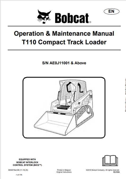 BOBCAT T110 COMPACT TRACK LOADER OPERATION AND MAINTENANCE MANUAL PDF