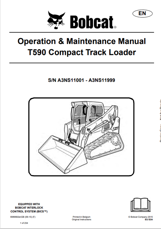 BOBCAT T590 COMPACT TRACK LOADER OPERATION AND MAINTENANCE MANUAL 6989682 PDF